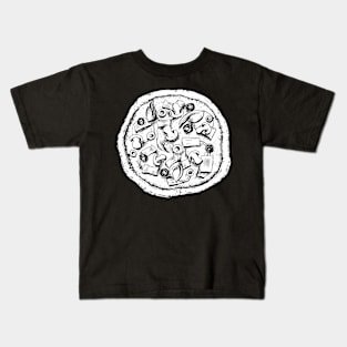 Detailed Drawing of Pizza Pie Kids T-Shirt